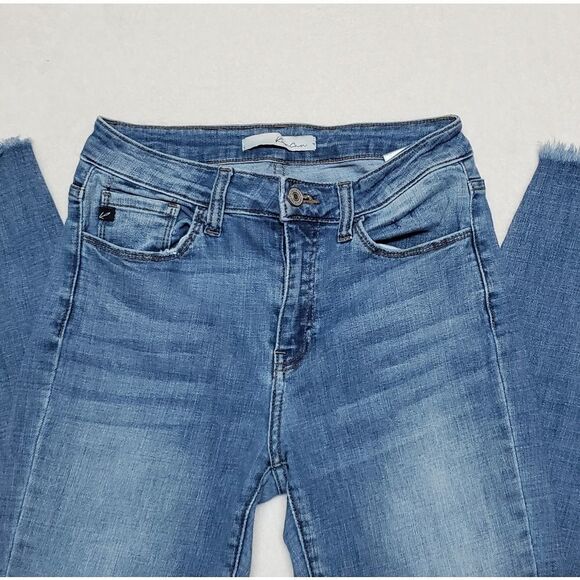 KANCAN Women's Mid Rise Distressed Ankle Skinny Jeans Raw Cut Summer Collection - Picture 6 of 14